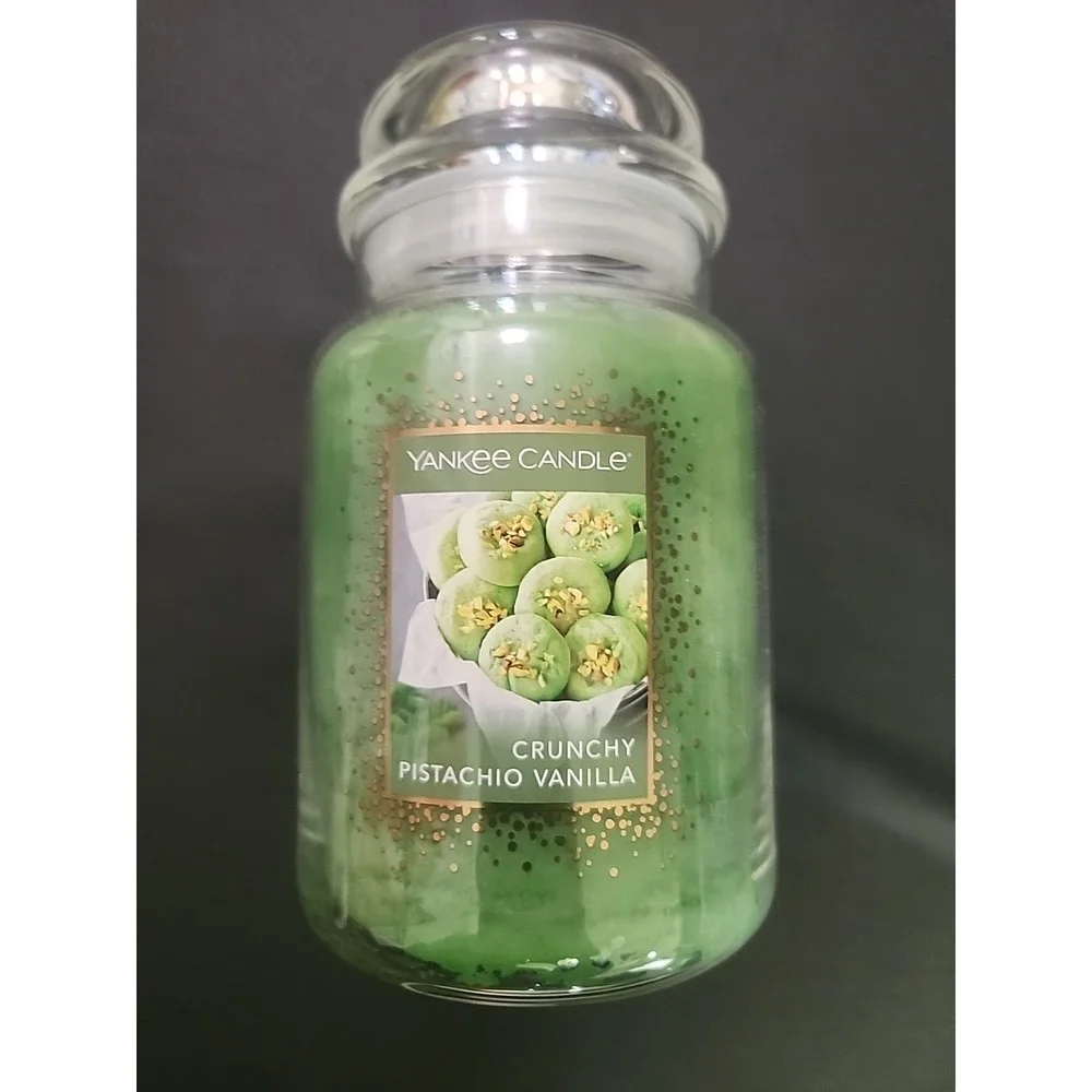 New Yankee Candle Crunchy Pistachio‎ Vanilla 22 Oz Single Wick Rare Retired